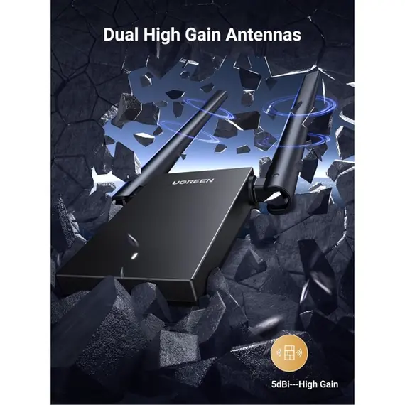 WiFi ადაპტერი UGREEN CM495 (25226), AX1800 WiFi 6 Adapter, Black , 5 image - Primestore.ge