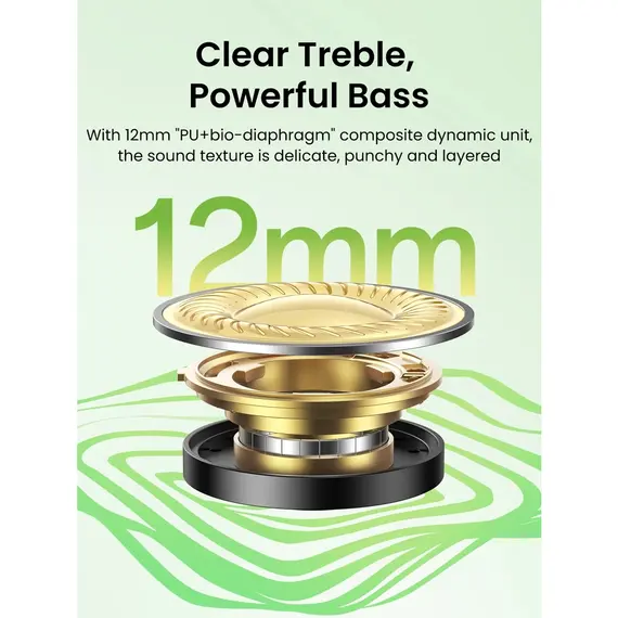 ყურსასმენი UGREEN WS207 (45110) HiTune P3, Earbuds, Wireless, Bluetooth, IPX5, White , 12 image - Primestore.ge