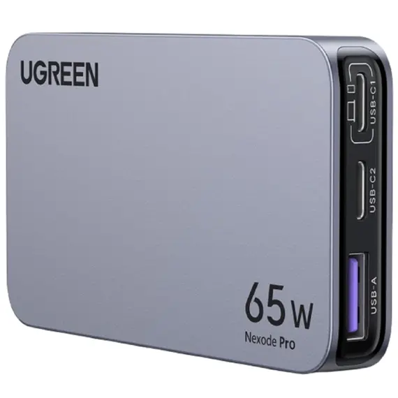 მობილურის დამტენი UGREEN X753 (25356) Nexode Pro, 65W, USB, Type-C, Ultra Slim Travel Adapter, Grey - Primestore.ge