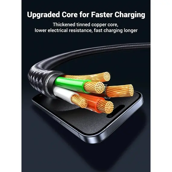 USB კაბელი UGREEN US561 (35087), 100W, Type-C to Type-C, 1.5m, Grey - Primestore.ge