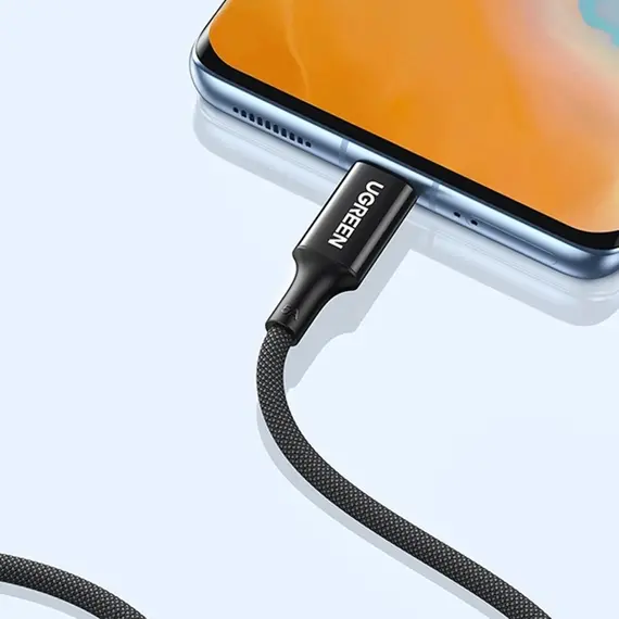 USB კაბელი UGREEN US557 (15275), 100W, Type-C to Type-C 2.0 Braided Fast Charging Cable, 1m, Black - Primestore.ge