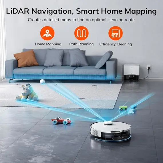 რობოტი მტვერსასრუტი Ilife A30 Pro, 5000Pa, LiDAR, Robot Vacuum Cleaner, White , 5 image - Primestore.ge