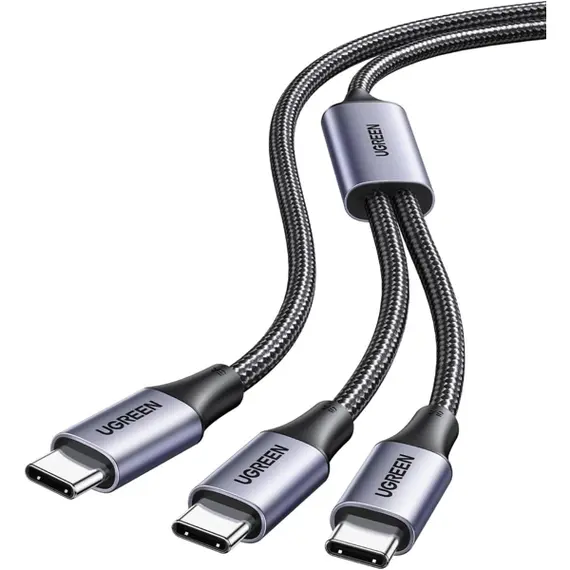 USB კაბელი UGREEN US561 (35087), 100W, Type-C to Type-C, 1.5m, Grey - Primestore.ge