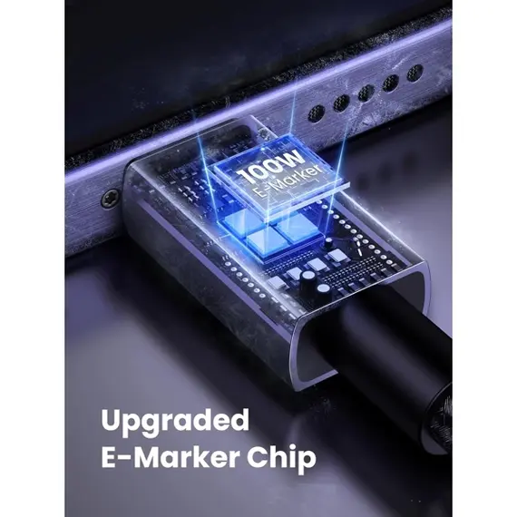 USB კაბელი UGREEN L512 (45064), 100W, Type-C to Type-C PD Fast Charging Cable, 2m, Space Gray - Primestore.ge