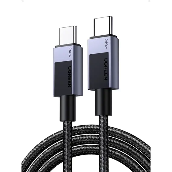USB კაბელი UGREEN L513 (45068), 240W, Type-C to Type-C PD Fast Charging Cable, 2m, Space Gray - Primestore.ge
