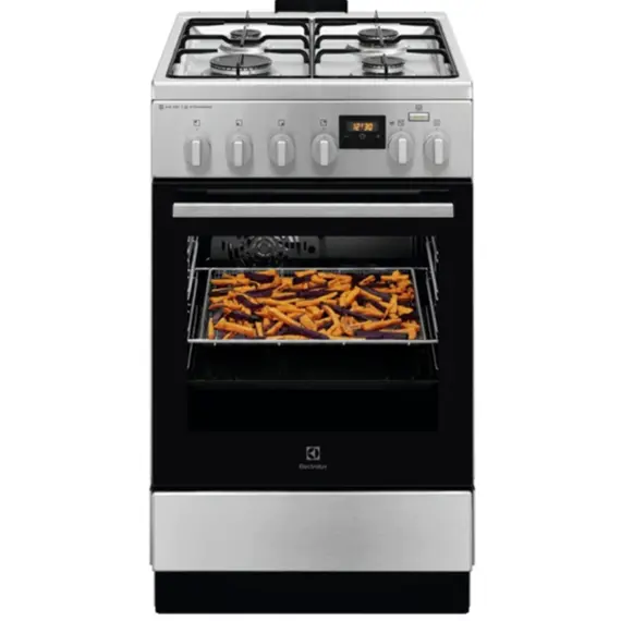 გაზქურა Electrolux LKK560222X, 4Gas, Oven, Black/Silver - Primestore.ge