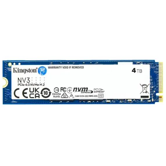 მყარი დისკი Kingston SNV3S/4000G 4TB M.2 2280 Internal PCI Express NVMe - Primestore.ge