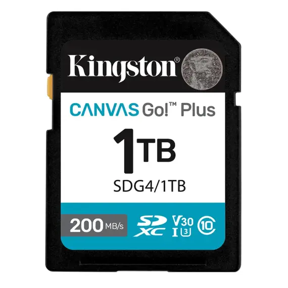 ფლეშ მეხსიერების ბარათი Kingston Canvas Go Plus 1TB SD Card | Up to 200MB/s | Class 10, UHS-I, U3, V30 | SDG4/1TB  - Primestore.ge