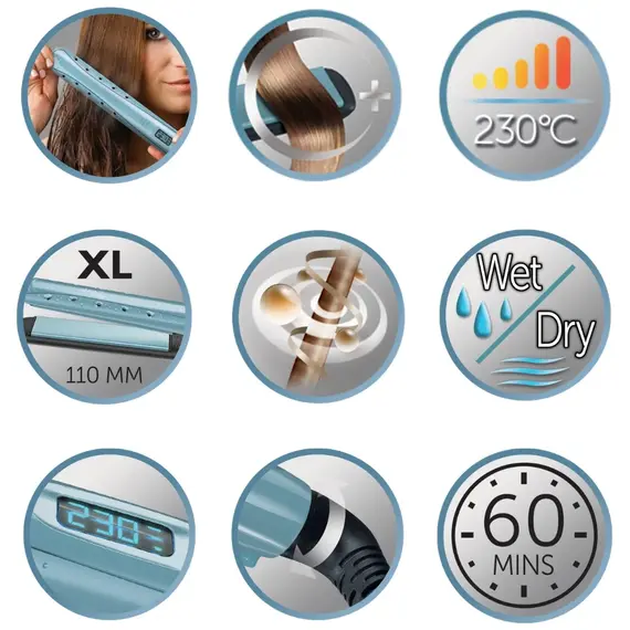 თმის გასასწორებელი Remington S7300 E51 W2S Straightener , 5 image - Primestore.ge