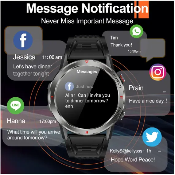 სმარტ საათი WEOFLY CONQUER BLACK , 4 image - Primestore.ge