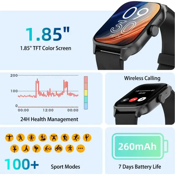 სმარტ საათი WEOFLY ACTIVE BLACK , 3 image - Primestore.ge