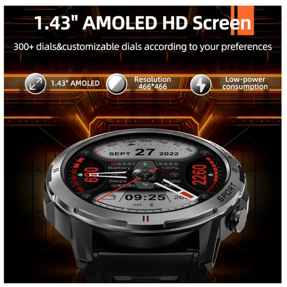 სმარტ საათი WEOFLY CONQUER BLACK , 3 image - Primestore.ge