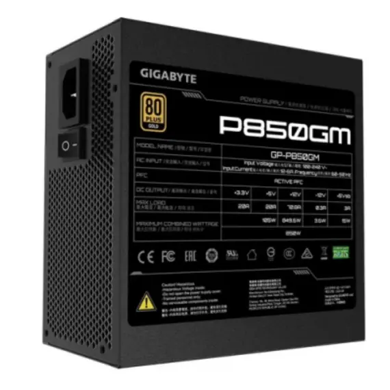 კვების ბლოკი Gigabyte GP-P850GM 850W 80 Plus Gold Modular Power Supply - Primestore.ge