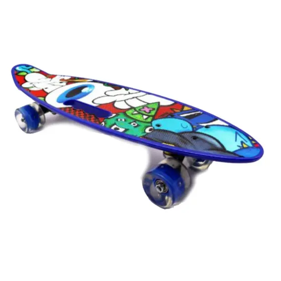 სკეიტბორდი M350YST-EYE  მანათობელი ბორბლები და სახელურით  - Primestore.ge