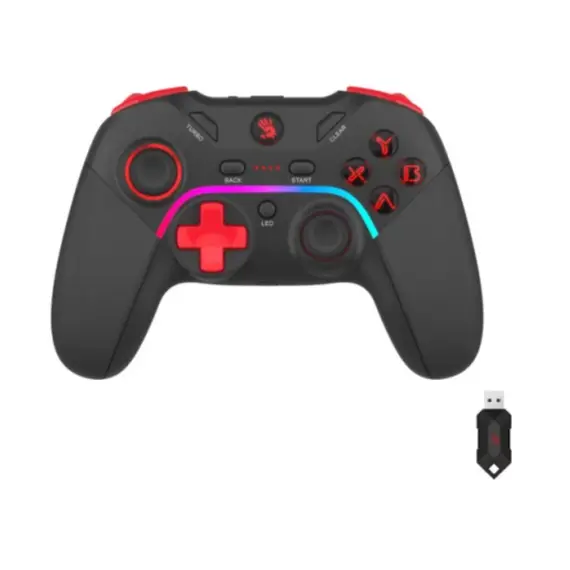 ჯოისტიკი A4Tech Bloody GPW70 2.4G Wireless RGB Gaming Controller Sports Black  - Primestore.ge