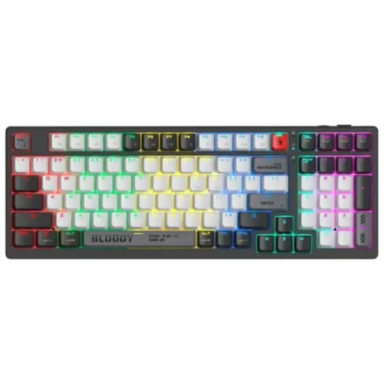 კლავიატურა A4Tech Bloody WS98 Dual-Core Wireless Mechanical Keyboard BLMS Red Plus Switch Bloody Grey  - Primestore.ge