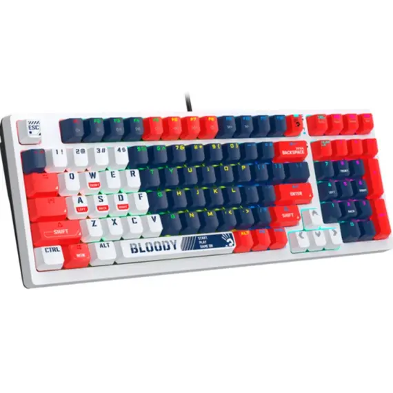 კლავიატურა A4tech Bloody S98 RGB Mechanical Gaming Keyboard Red Switch US Layout Sports Navy , 2 image - Primestore.ge