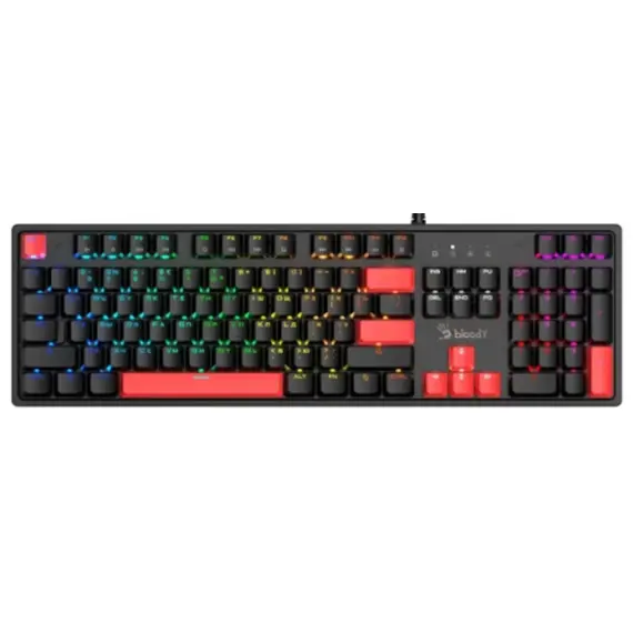 კლავიატურა A4Tech Bloody S520N Mechanical Red Plus Switch RGB Gaming Keyboard Fire Black  - Primestore.ge