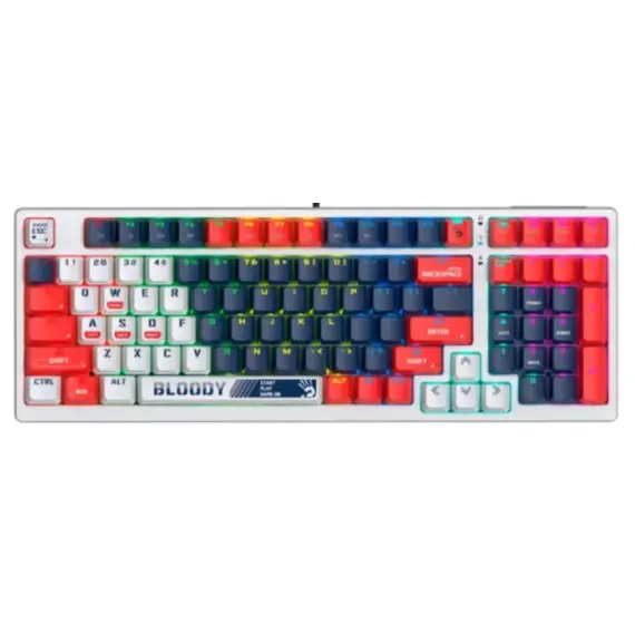 კლავიატურა A4tech Bloody S98 RGB Mechanical Gaming Keyboard Red Switch US Layout Sports Navy  - Primestore.ge