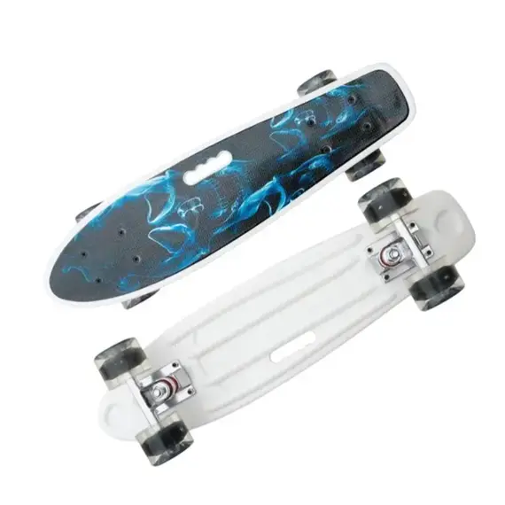სკეიტბორდი M350YST-SKALETON2 მანათობელი ბორბლები და სახელურით  - Primestore.ge