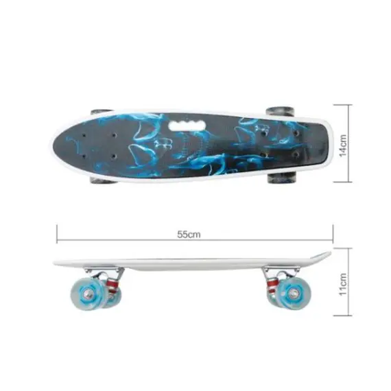 სკეიტბორდი M350YST-SKALETON2 მანათობელი ბორბლები და სახელურით , 3 image - Primestore.ge