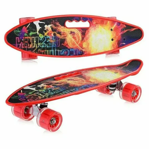 სკეიტბორდი M350YST-FIRE მანათობელი ბორბლები და სახელურით , 2 image - Primestore.ge