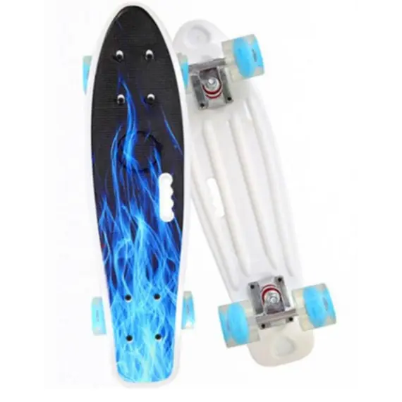 სკეიტბორდი M350YST-ALI მანათობელი ბორბლები და სახელურით  - Primestore.ge