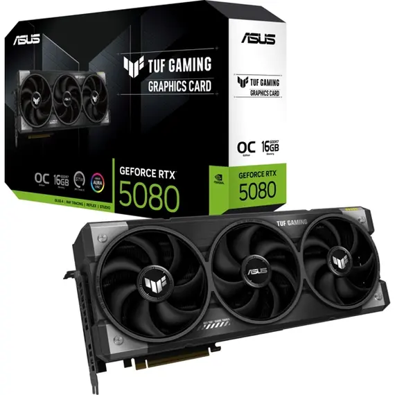 ვიდეო დაფა ASUS Graphic Card GeForce RTX 5080 16GB GDDR7 OC TUF-RTX5080-O16G-GAMING - Primestore.ge