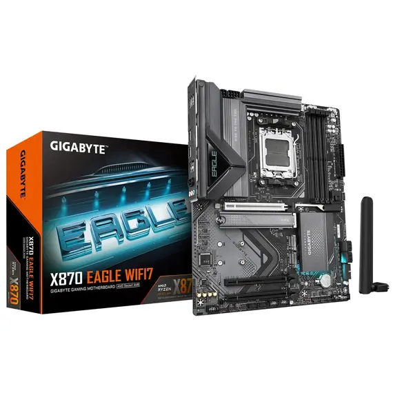 დედა დაფა GIGABYTE X870 EAGLE WIFI7 sAM5 X870 4xDDR5 M.2 HDMI DP Wi-Fi BT ATX - Primestore.ge
