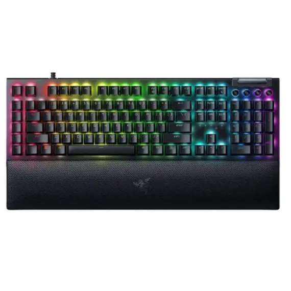 კლავიატურა Razer Keyboard mechanical BlackWidow V4, 114key, Green Switch, USB-A, EN, RGB, black  - Primestore.ge