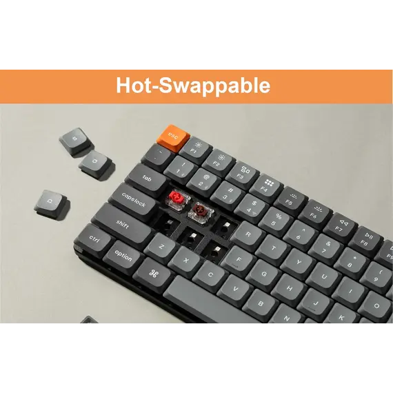 კლავიატურა Keychron K3 MAX 84Key, K pro Red, WL/BT/USB-A, QMK, EN, RGB , 3 image - Primestore.ge