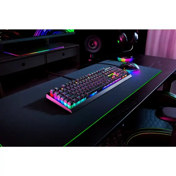 კლავიატურა Razer Keyboard mechanical BlackWidow V4 X, 110key, Yellow Switch, USB-A, EN, RGB, black , 7 image - Primestore.ge