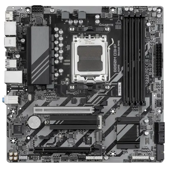 დედა დაფა GIGABYTE B850M D3HP sAM5 B850 4xDDR5 M.2 HDMI DP mATX - Primestore.ge