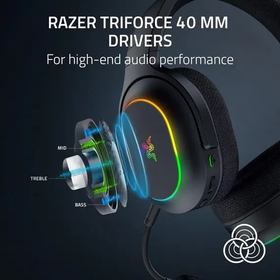 ყურსასმენი Razer Gaming Headset Barracuda X Chroma, BT/WL, RGB, black - Primestore.ge