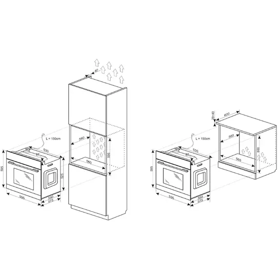 ჩასაშენებელი ღუმელი Hansa electrical, 77L, A+, display, convection, black , 8 image - Primestore.ge