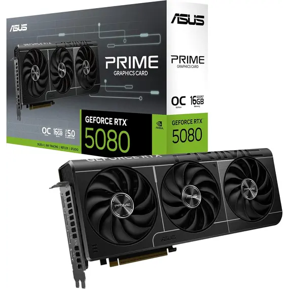 ვიდეო დაფა ASUS GeForce RTX 5080 16GB GDDR7 OC PRIME-RTX5080-O16G - Primestore.ge