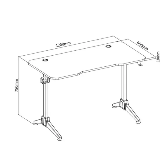 სათამაშო მაგიდა 2E GAMING Table OTOROSHI, 120х60x75cm, white-grey , 3 image - Primestore.ge