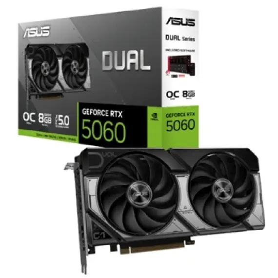 ვიდეო დაფა ASUS Graphic Card GeForce RTX 5060 8 GB GDDR7 OC DUAL-RTX5060-O8G - Primestore.ge