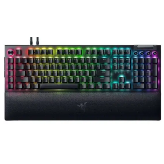 კლავიატურა Razer Keyboard mechanical BlackWidow V4 Pro 104key Yellow Switch, USB-A, EN, RGB, black  - Primestore.ge