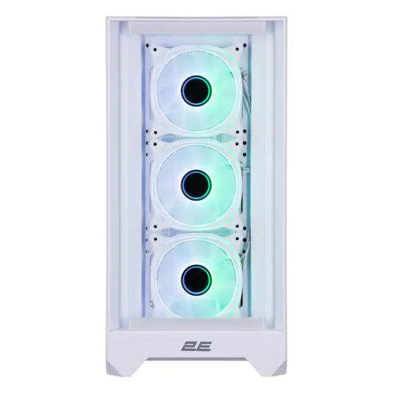 ქეისი 2E 2E-G2302W Dominator Pro, Computer Case, MidT, ATX, Mini-ITX, Micro-ATX, 2xUSB3.0, USBType-C, White - Primestore.ge