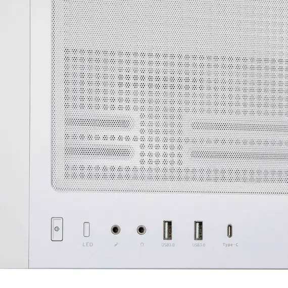ქეისი 2E 2E-G2302W Dominator Pro, Computer Case, MidT, ATX, Mini-ITX, Micro-ATX, 2xUSB3.0, USBType-C, White - Primestore.ge