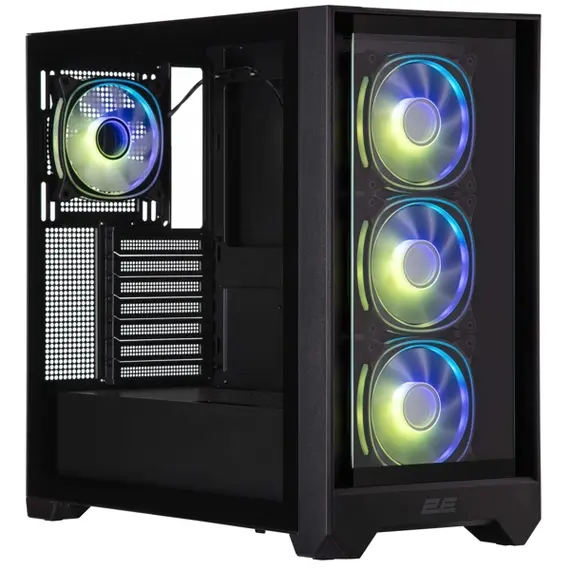 ქეისი 2E 2E-G2302B Dominator Pro, Computer Case, MidT, ATX, Mini-ITX, Micro-ATX, 2xUSB3.0, USBType-C, Black - Primestore.ge