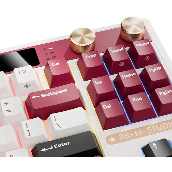 კლავიატურა Royal Kludge RK M87 RGB Mechanical Keyboard, Cream Switch, Hot Swappable, Wireless, Type-C, Bluetooth, 2.4GHz, Famicom , 6 image - Primestore.ge