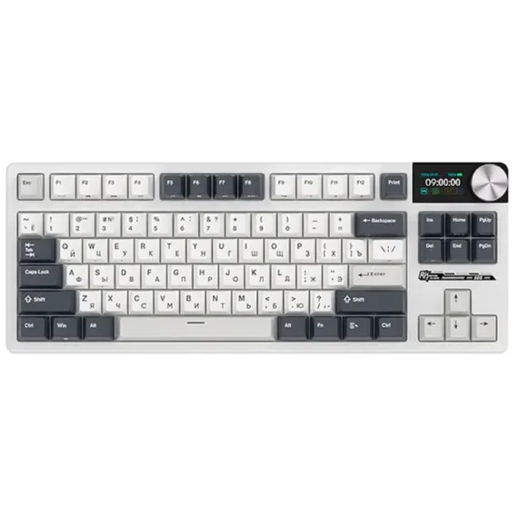 კლავიატურა Royal Kludge RK S85 RGB Mechanical Keyboard, Cloud Switch, Hot Swappable, Wireless, Type-C, Bluetooth, 2.4GHz, White Night  - Primestore.ge