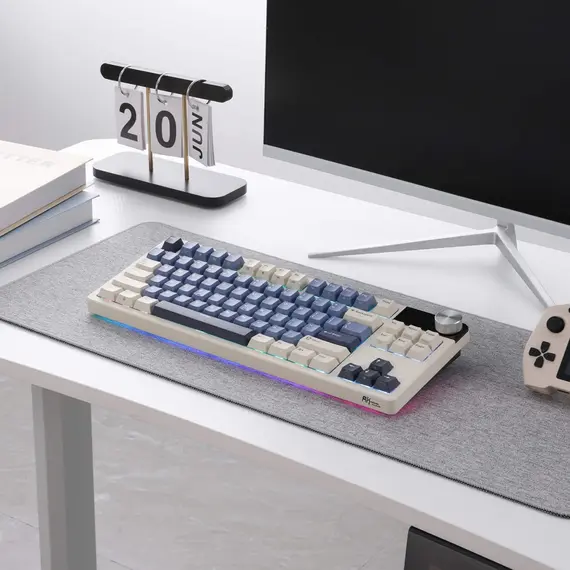 კლავიატურა Royal Kludge RK S85 RGB Mechanical Keyboard, Cloud switch, Hot Swappable, Wireless, Type-C, Bluetooth, 2.4GHz, Horizon Blue , 5 image - Primestore.ge