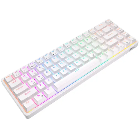 კლავიატურა Royal Kludge RK G68 RGB Mechanical Keyboard, Red switch, Hot Swappable, Wireless, USB Type-C, 2.4 GHz, Bluetooth, White , 3 image - Primestore.ge