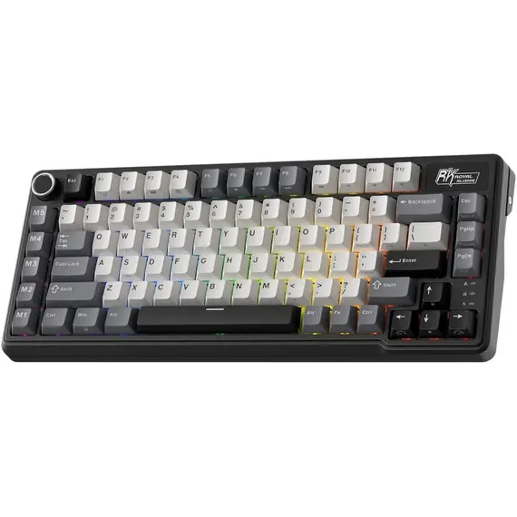 კლავიატურა Royal Kludge RK L75 RGB Mechanical Keyboard, Cream Switch, Hot Swappable, Wireless, Type-C, Bluetooth, 2.4GHz, Knight Black , 2 image - Primestore.ge