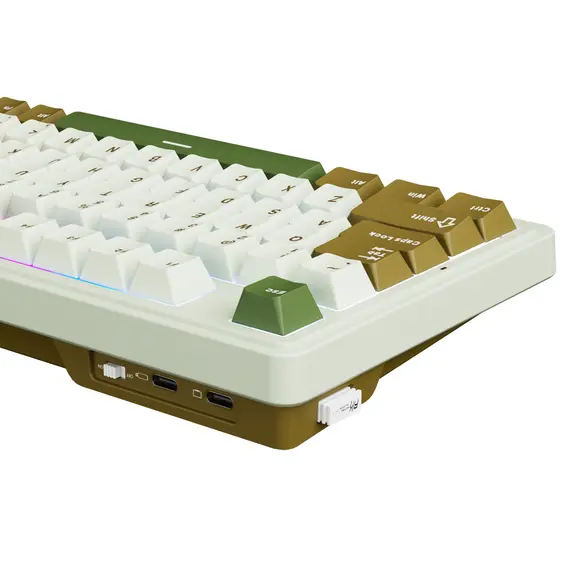 კლავიატურა Royal Kludge RK N99 RGB Mechanical Keyboard, Cream Switch, Hot Swappable, Wireless, USB, Bluetooth, 2.4GHz, Palm Green , 4 image - Primestore.ge