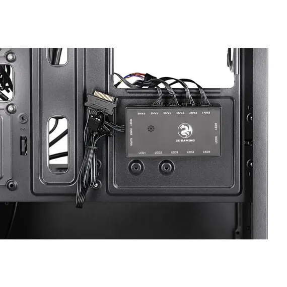 კომპიუტერის ქეისი 2E GAMING Computer case CALLEO (GB700) MiniT, Micro ATX,Mini ITX,2xUSB2.0,1xUSB3.0,4x120mm ARGB, TG (side panel), without PSU, black - Primestore.ge