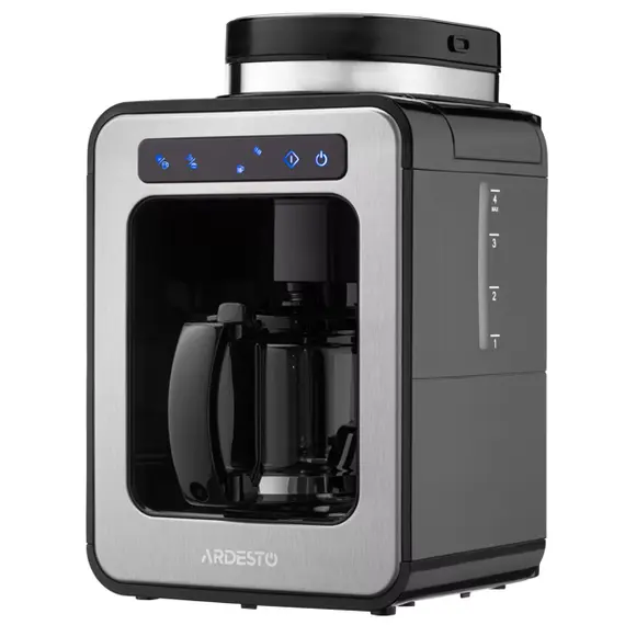 ყავის აპარატი Ardesto coffee maker drip 0.5l, ground + beans, display, silver-black , 2 image - Primestore.ge